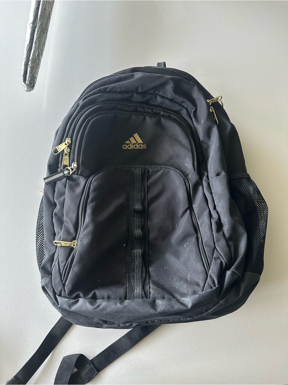 adidas Black Backpack with Gold Accents
